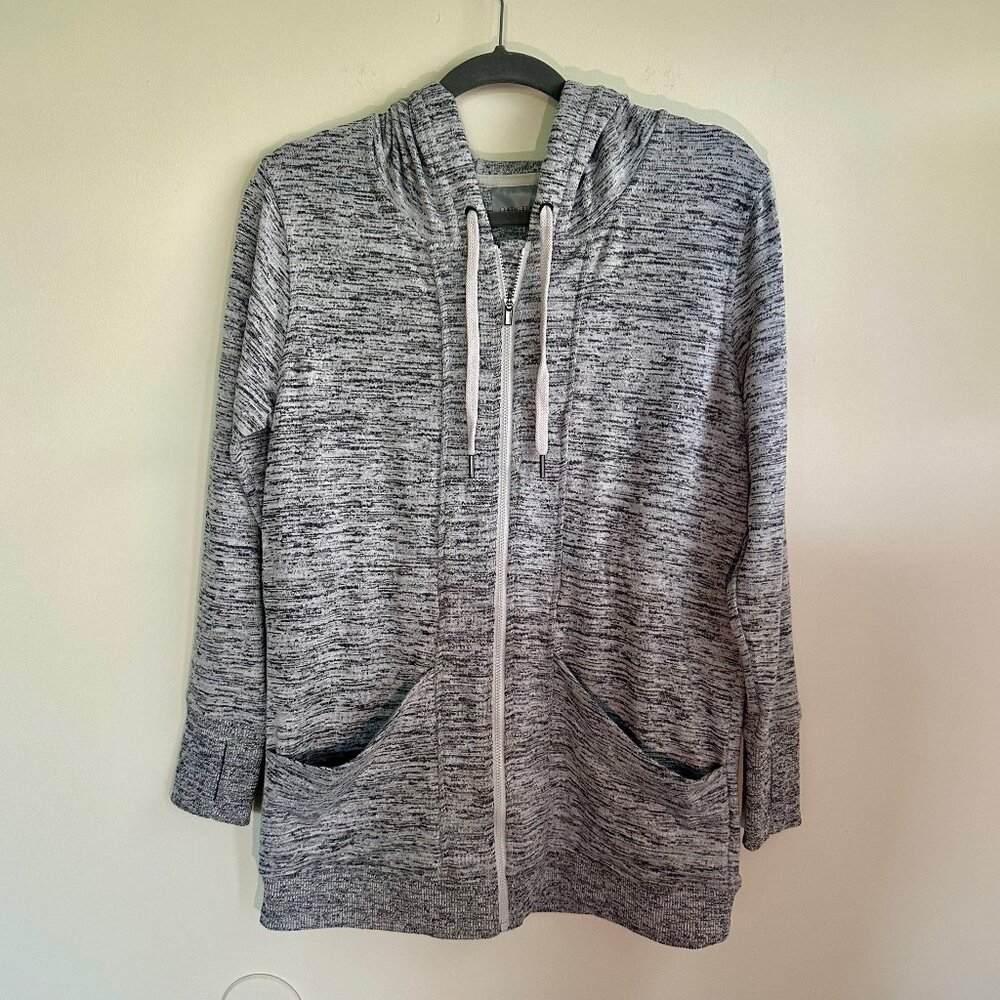 Athleta Grey Hooded Longline Jacket Size S